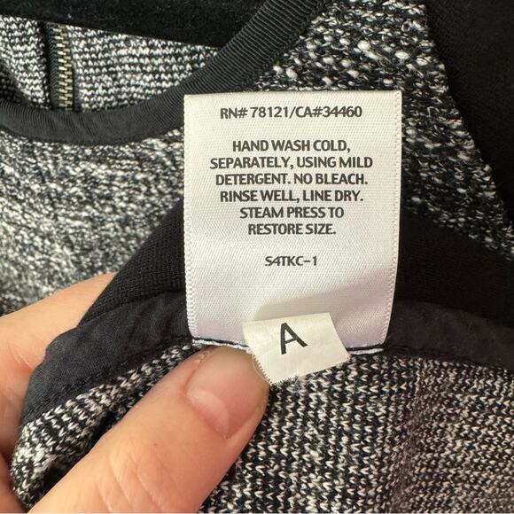 Eileen Fisher Black & White Tweed Panel Sheath Dress Size Large - Picture 8 of 8